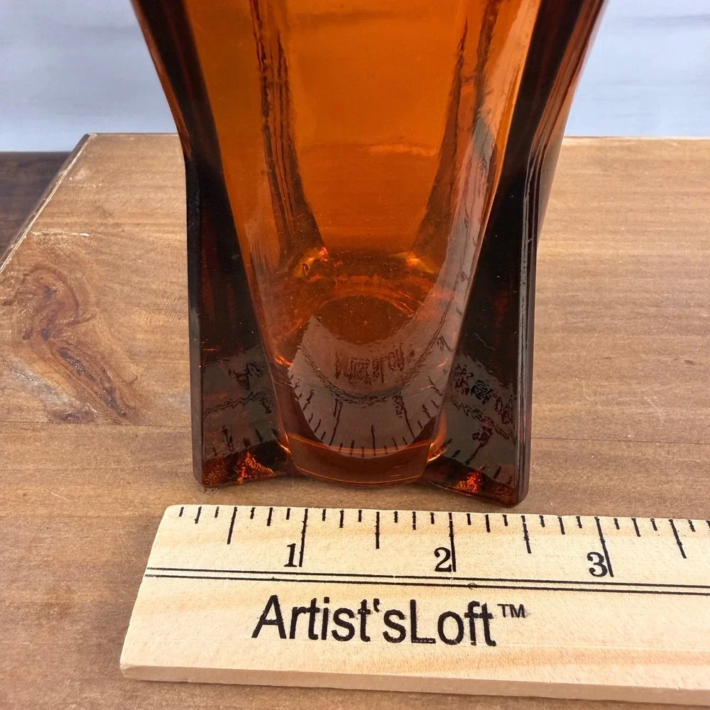 Anchor Hocking Rocket Vase Amber Glass Mid Century Modern 9